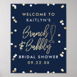 Brunch & Bubbly Confetti Bridal Shower Welcome Poster<br><div class="desc">Celebrate in style with this trendy bridal shower welcome sign. The design is easy to personalize with your own wording and your family and friends will be thrilled when they see this fabulous party sign. Matching items can be found in the collection.</div>