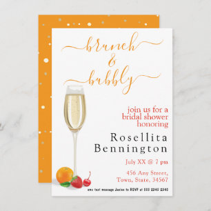 Brunch Bubbly Delightful Budget Bridal Shower Invitation
