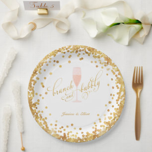 Brunch & Bubbly Engagement   Bachelorette   Shower Paper Plates