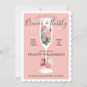 Brunch & Bubbly Floral Bridal Shower Invitation (Front)