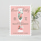Brunch & Bubbly Floral Bridal Shower Invitation (Standing Front)