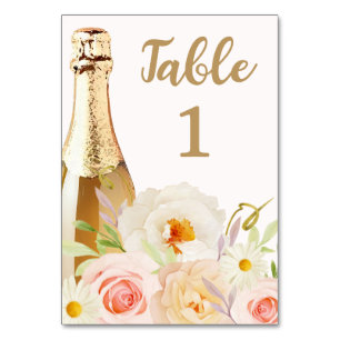 Brunch & Bubbly Floral Bridal Shower Table Number