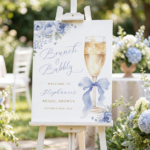 Brunch & Bubbly Floral Bridal Shower Welcome Sign