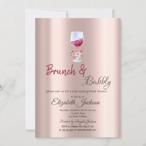  Brunch  Bubbly Floral Glass Drips  Invitation