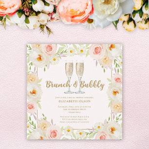Brunch & Bubbly Garden Floral Bridal Shower Invitation