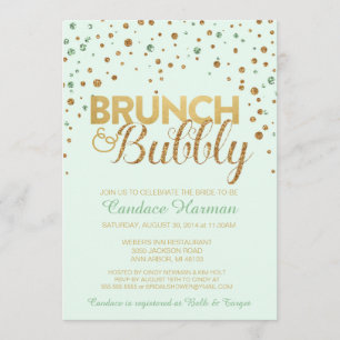 Brunch & Bubbly Glitter Bridal Shower Invitation