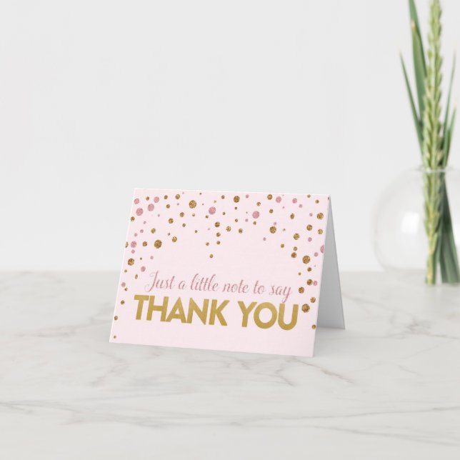 Brunch & Bubbly Glitter Thank You Note (Front)