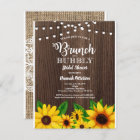 Brunch & Bubbly invitation Sunflower rustic