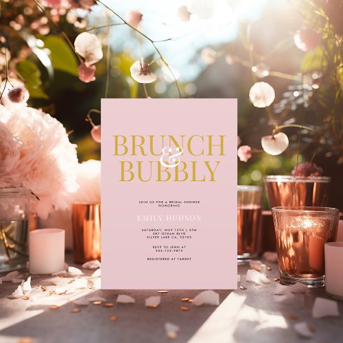 Brunch  Bubbly Modern Bridal Shower Invitation