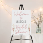 Brunch & bubbly modern script welcome sign<br><div class="desc">Modern pink Brunch and bubbly arch bridal shower welcome sign</div>