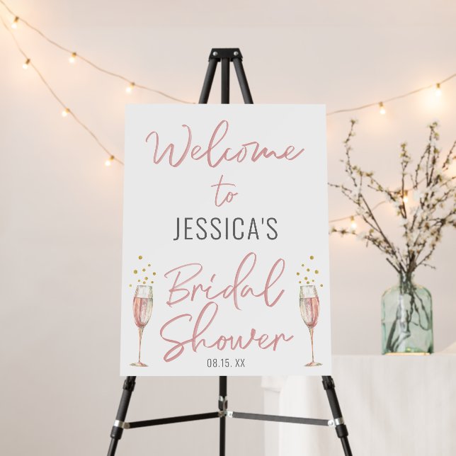 Brunch & bubbly modern script welcome sign (In Situ (Stand))