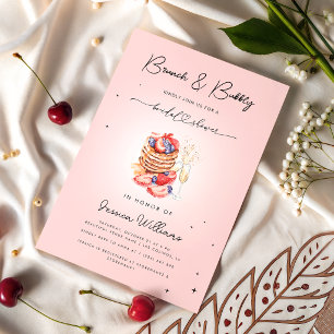 Brunch & Bubbly Pancakes Champagne Bridal Shower   Invitation