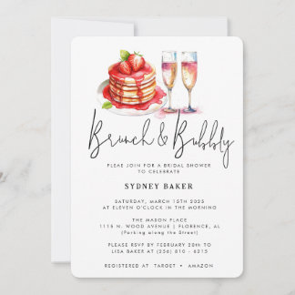 Brunch & Bubbly Pink Blush Bridal Party Invitation