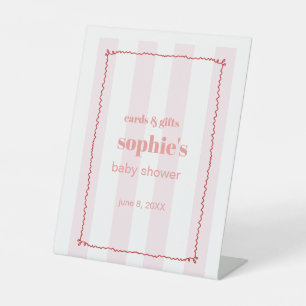 Brunch & Bubbly Red And Pink Wavy Cards & Gifts Pedestal Sign