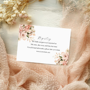 Brunch & Bubbly Registry, Floral Bridal Shower Enclosure Card