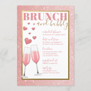 BRUNCH & BUBBLY ROSE GOLD CHAMPAGNE INVITATION
