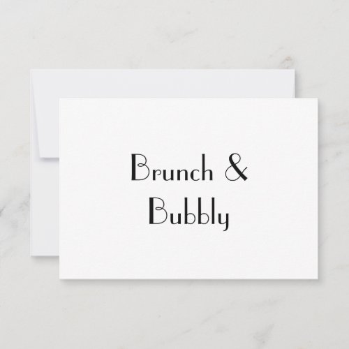 Brunch  Bubbly  RSVP card