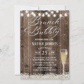 Brunch & Bubbly Rustic Baby's Breath Bridal Shower Invitation (Front)