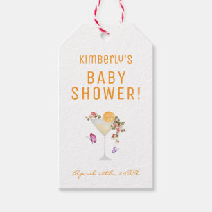 Brunch Bubbly Spring Floral Champagne Baby Shower  Gift Tags