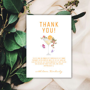 Brunch Bubbly Summer Floral Champagne Baby Shower Thank You Card