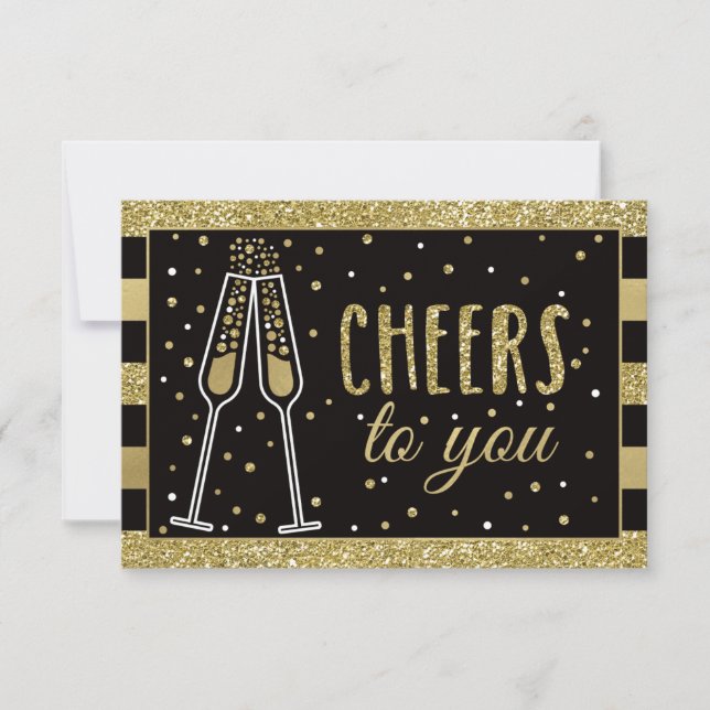 Brunch & Bubbly Thank You Card, Faux Glitter/Foil Card (Front)