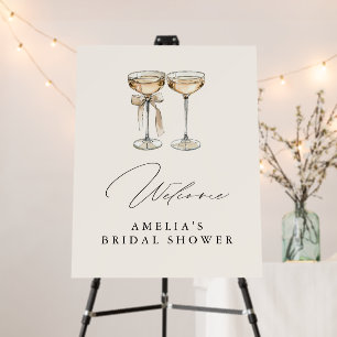 Brunch & Bubbly Watercolor Champagne Bridal Shower Foam Board