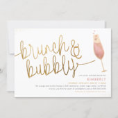 Brunch & Bubbly Watercolor Champagne Bridal Shower Invitation (Front)