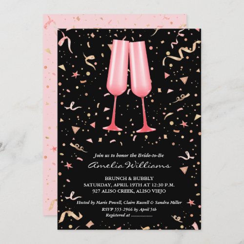 Brunch Champagne Bridal Shower Invitation