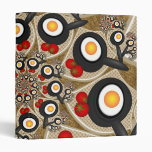 Brunch for Recipes, Funny Foods Fractal 3 Ring Binder