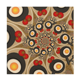Brunch Fractal Art Funny Food, Tomatoes, Eggs