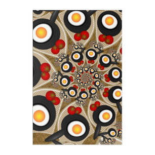 Brunch Fractal Art Funny Food, Tomatoes, Eggs