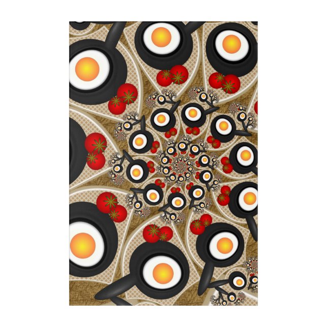 Brunch Fractal Art Funny Food, Tomatoes, Eggs (Front)