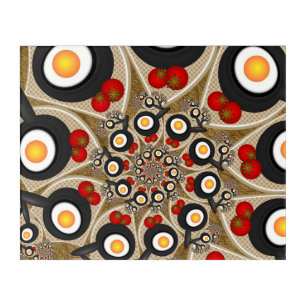 Brunch Fractal Art Funny Food, Tomatoes, Eggs