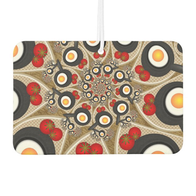 Brunch Fractal Art Funny Food, Tomatoes, Eggs Air Freshener (Front)