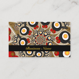 Brunch Fractal Art Funny Food, Tomatoes, Eggs Business Card