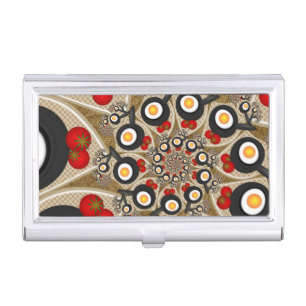 Brunch Fractal Art Funny Food, Tomatoes, Eggs Business Card Case