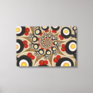 Brunch Fractal Art Funny Food, Tomatoes, Eggs Canvas Print