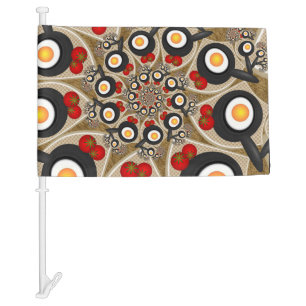 Brunch Fractal Art Funny Food, Tomatoes, Eggs Car Flag