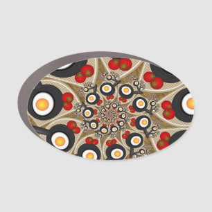 Brunch Fractal Art Funny Food, Tomatoes, Eggs Car Magnet