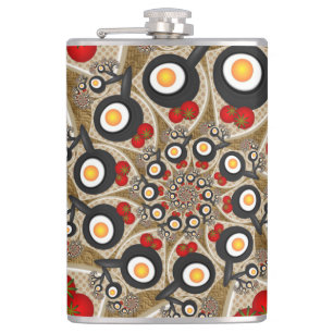 Brunch Fractal Art Funny Food, Tomatoes, Eggs Flask