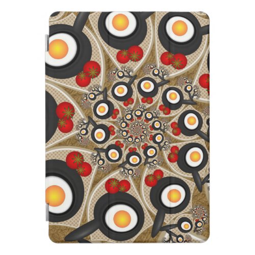 Brunch Fractal Art Funny Food Tomatoes Eggs iPad Pro Cover
