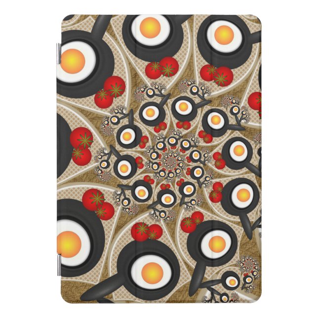 Brunch Fractal Art Funny Food, Tomatoes, Eggs iPad Pro Cover (Front)
