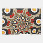 Brunch Fractal Art Funny Food, Tomatoes, Eggs Kitchen Towel