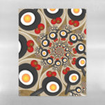 Brunch Fractal Art Funny Food, Tomatoes, Eggs Magnetic Dry Erase Sheet<br><div class="desc">Cool and unique fractal art fantasy, 
funny modern abstract pans,  tomatoes and eggs.
Design for your dry erase magnetic sheet and more.</div>