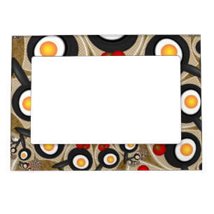 Brunch Fractal Art Funny Food, Tomatoes, Eggs Magnetic Frame