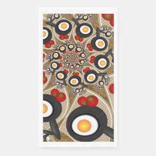 Brunch Fractal Art Funny Food, Tomatoes, Eggs Paper Guest Towels