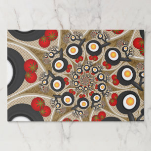 Brunch Fractal Art Funny Food, Tomatoes, Eggs Paper Pad
