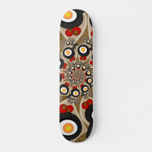 Brunch Fractal Art Funny Food, Tomatoes, Eggs Skateboard