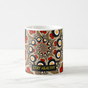 Brunch Fractal Art Funny Food, Tomatoes, Eggs Text Coffee Mug