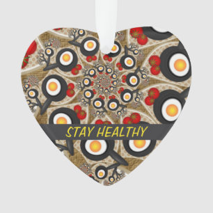 Brunch Fractal Art Funny Food, Tomatoes, Eggs Text Ornament